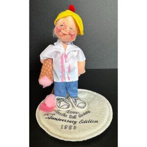 Annalee 1993 Melted Ice Cream Boy Doll Logo Doll Society 10th Anniversary Editio